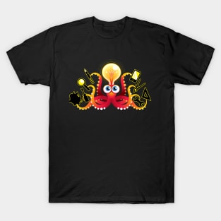 Cute Multi-Tasking Octopus Genius T-Shirt